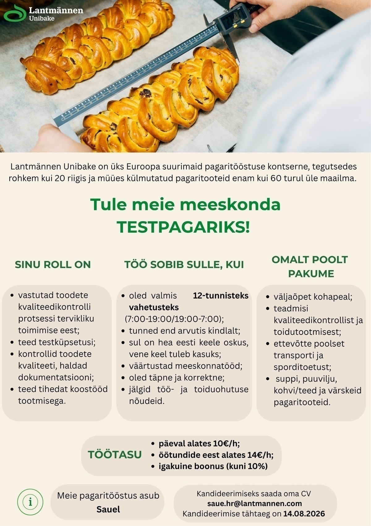 Lantmännen Unibake Estonia AS Testpagar