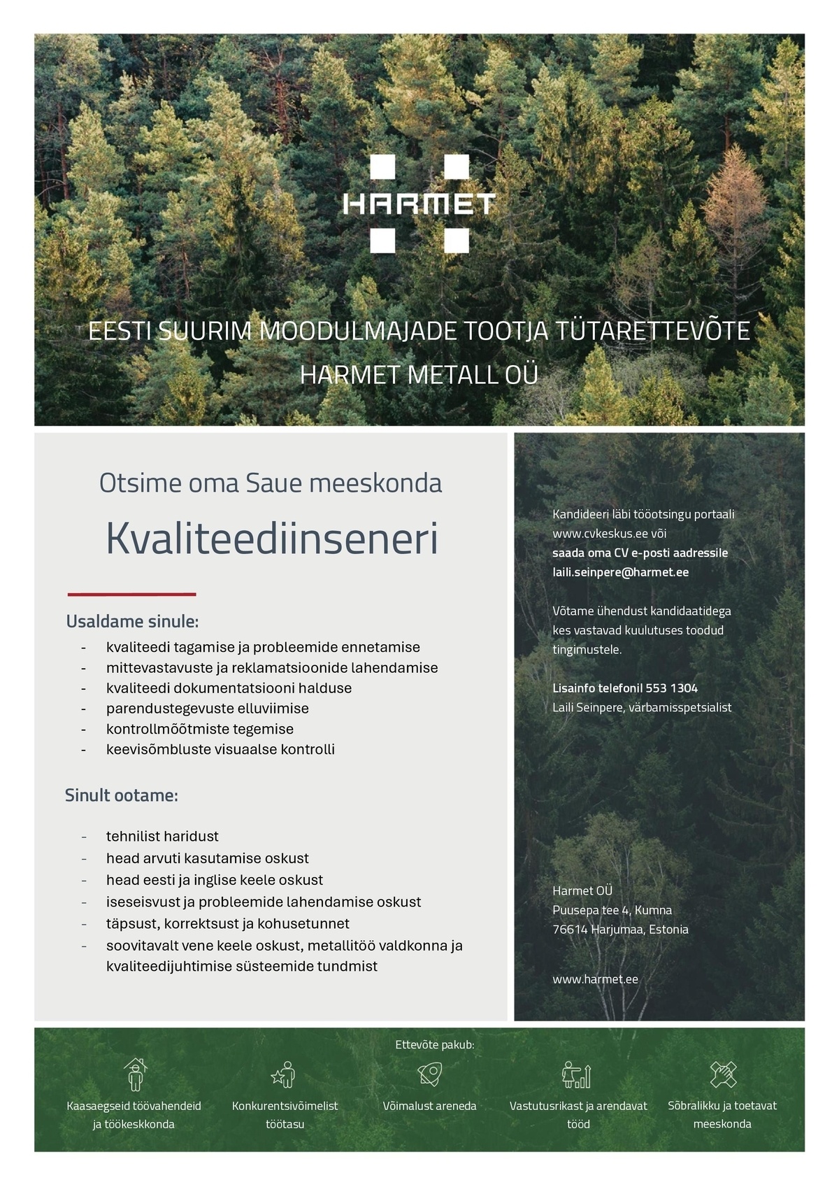 Harmet Metall OÜ Kvaliteediinsener