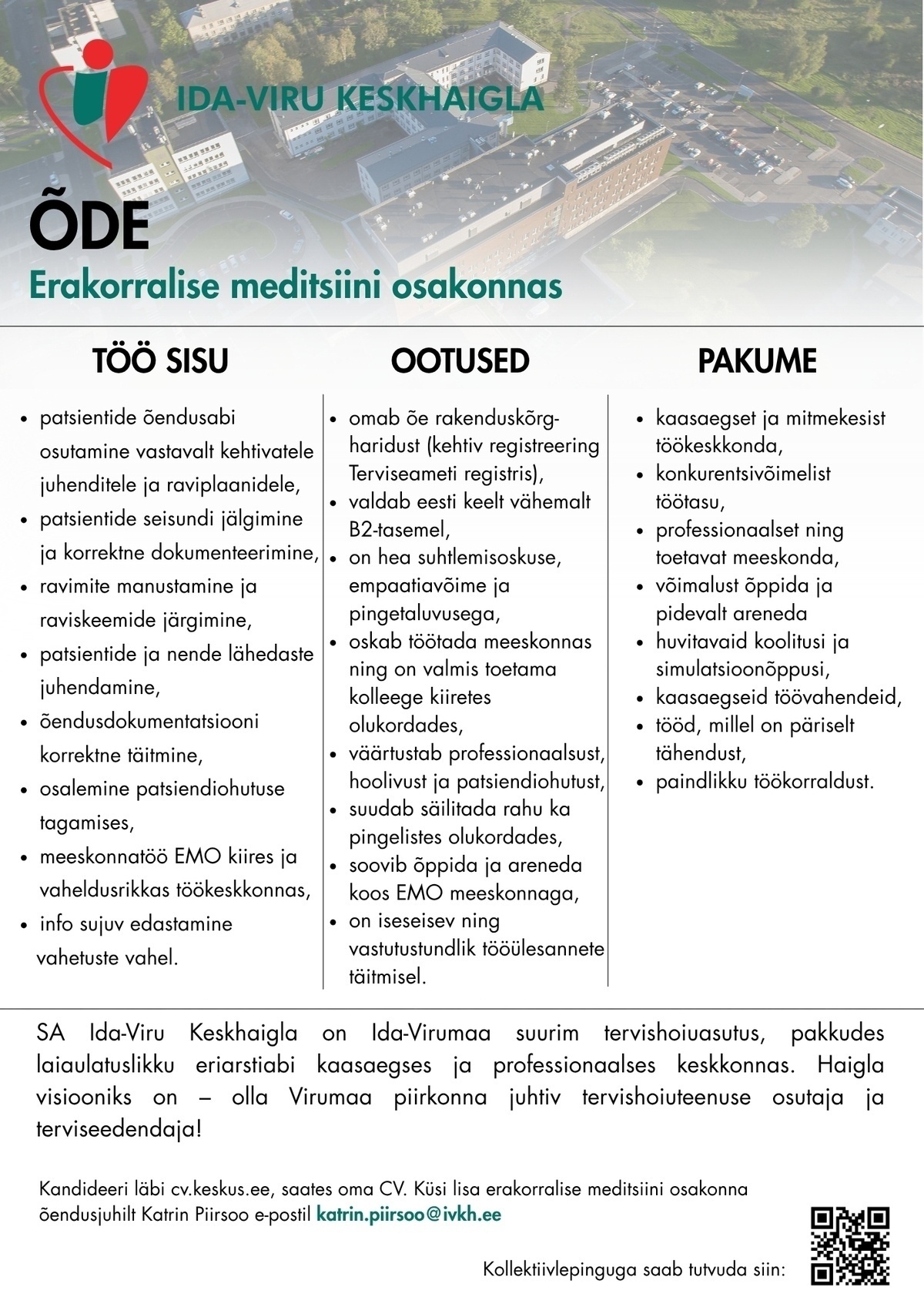 Ida-Viru Keskhaigla SA Õde erakorralise meditsiini osakonda