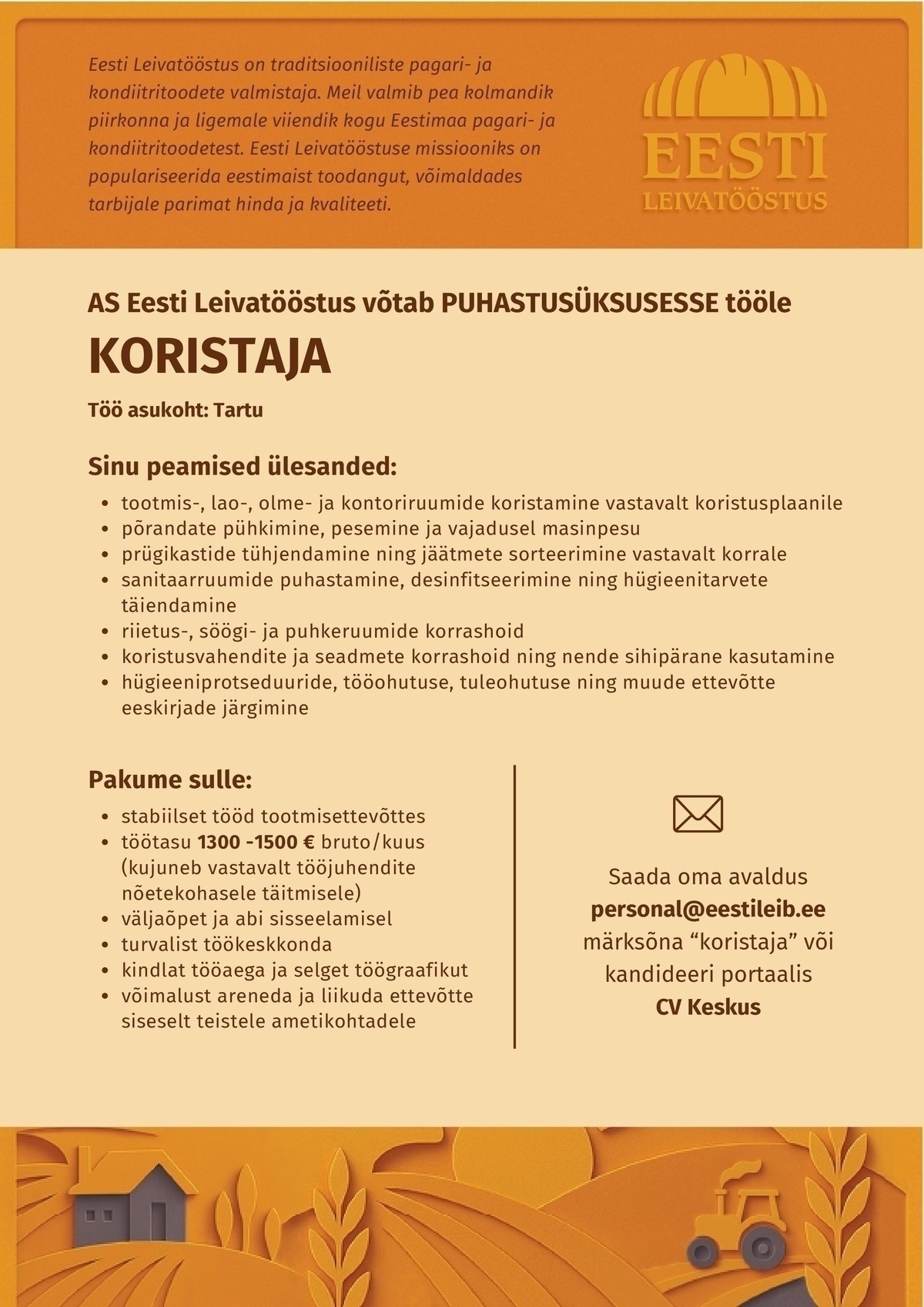 EESTI LEIVATÖÖSTUS AS KORISTAJA