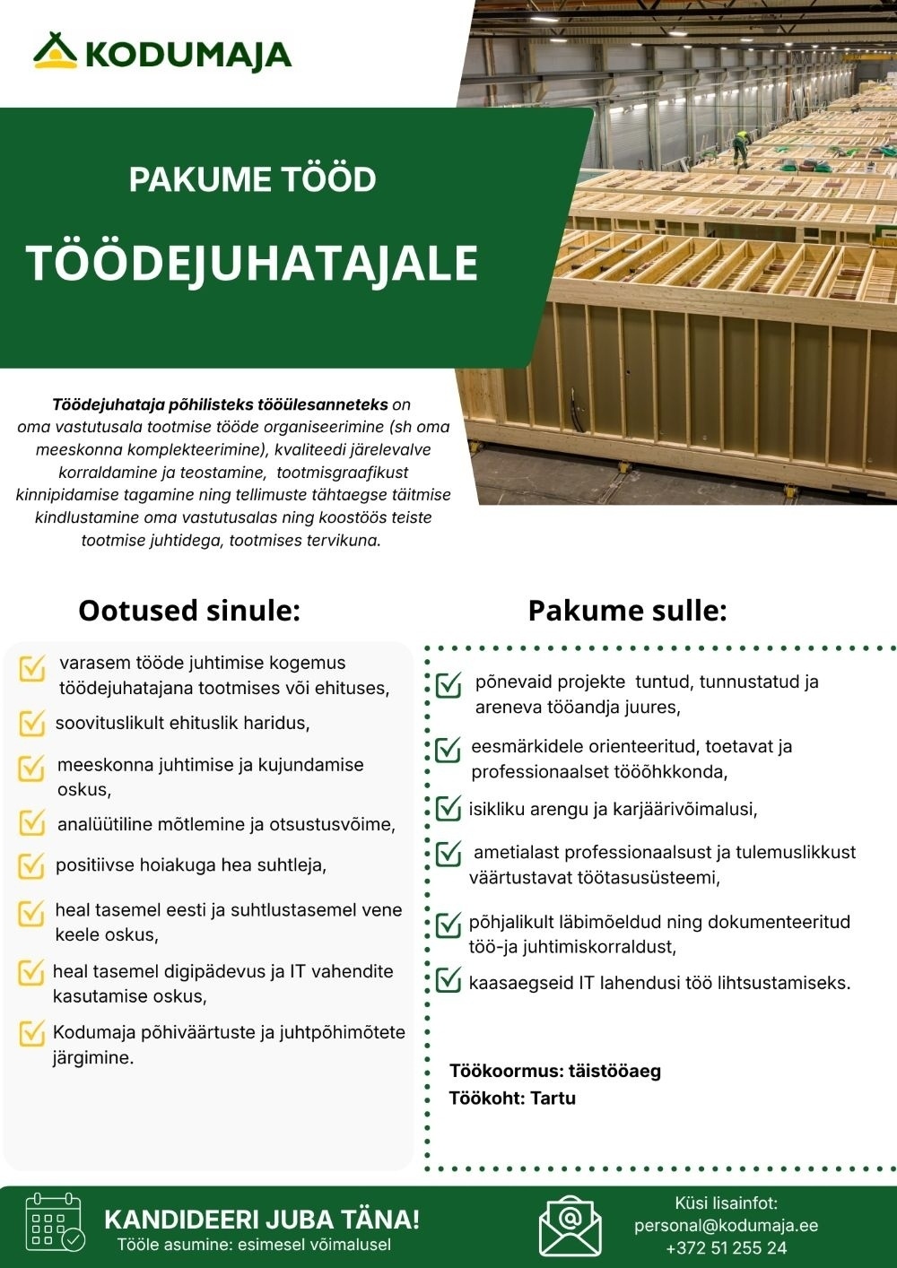 Kodumaja AS Töödejuhataja