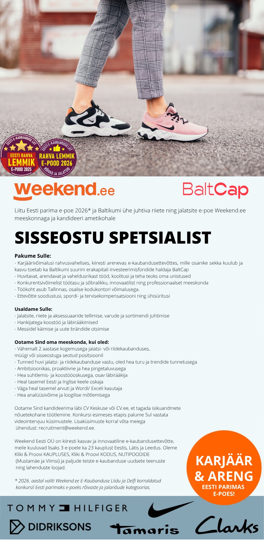 Weekend Eesti OÜ SISSEOSTU SPETSIALIST EESTI PARIMAS E-POES