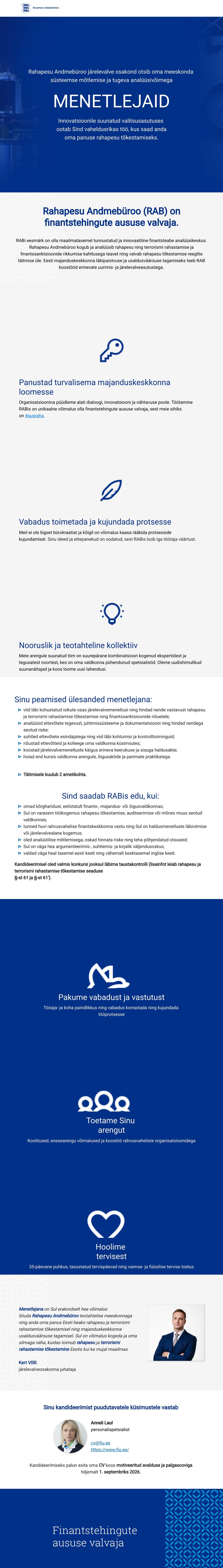 Rahapesu Andmebüroo Analüütik