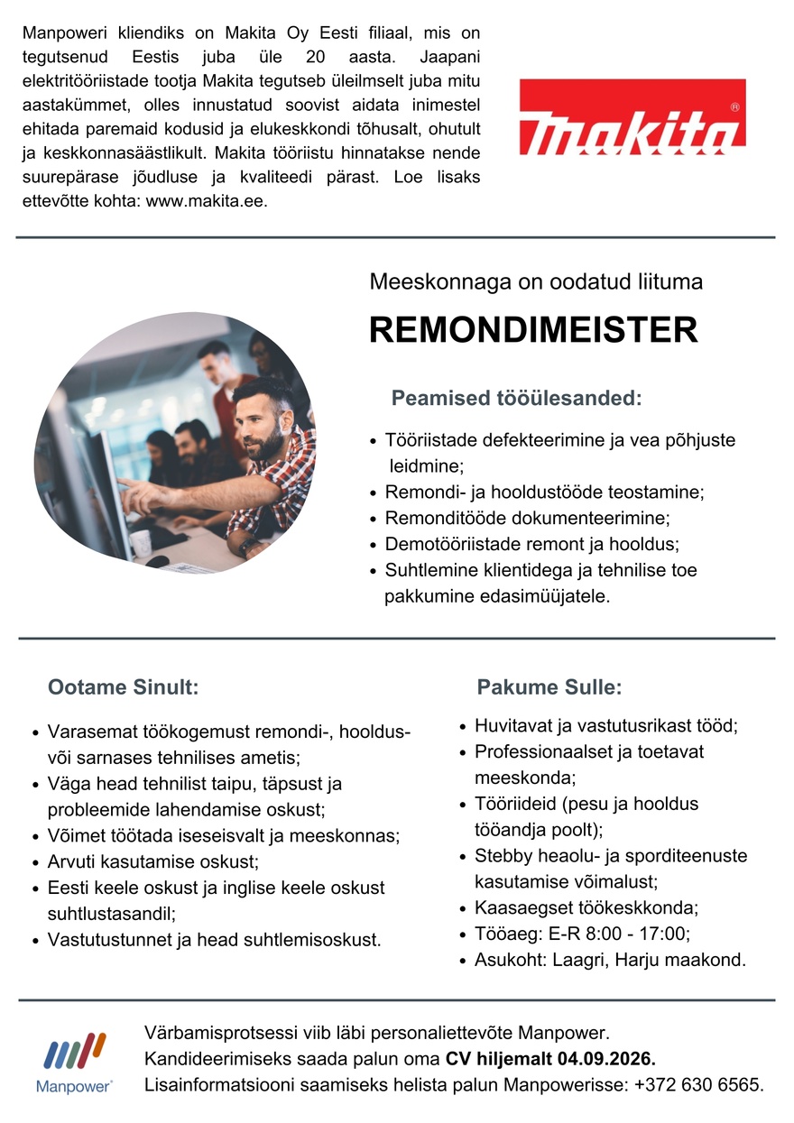 Manpower OÜ REMONDIMEISTER