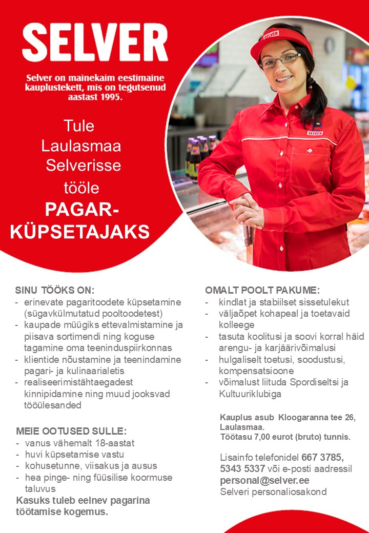 Selver Pagar-küpsetaja Laulasmaa Selveris