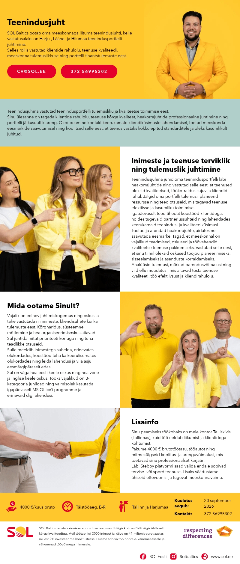 SOL Baltics OÜ Teenindusjuht