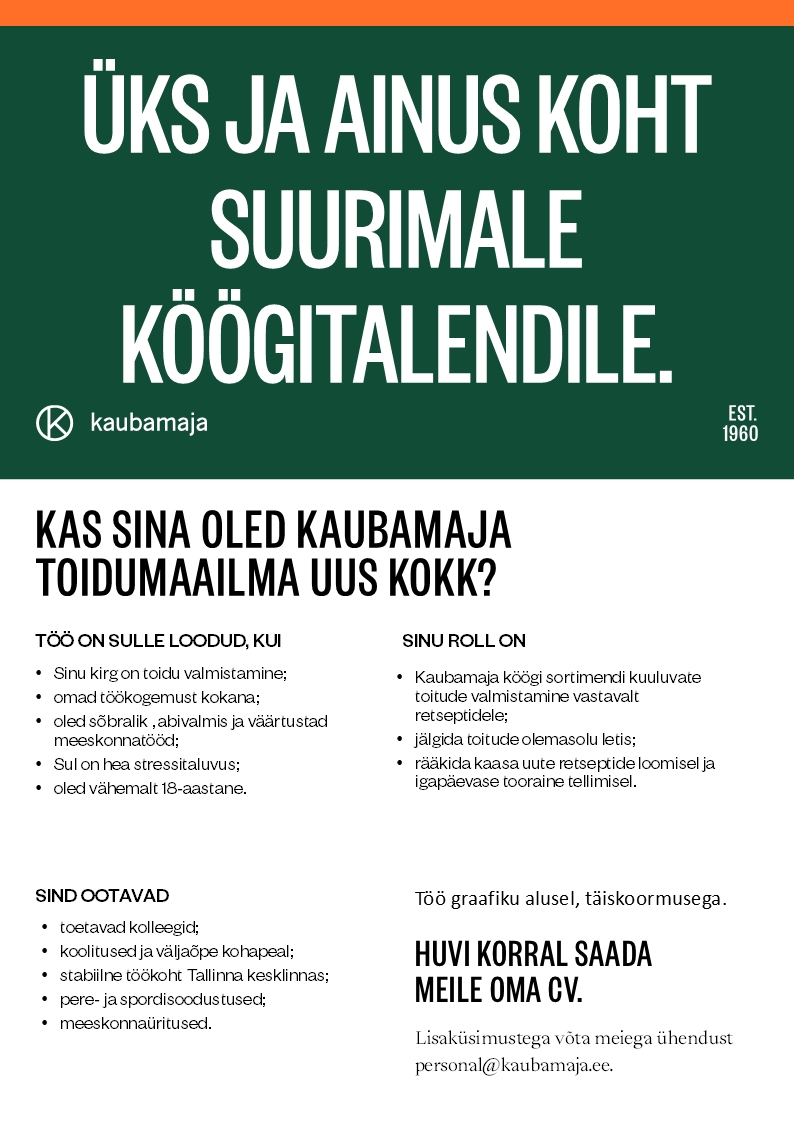 Kaubamaja Toidumaailma kokk