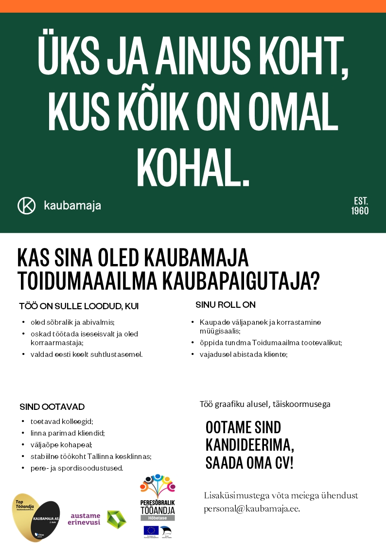 Kaubamaja Toidumaailma kaubapaigutaja