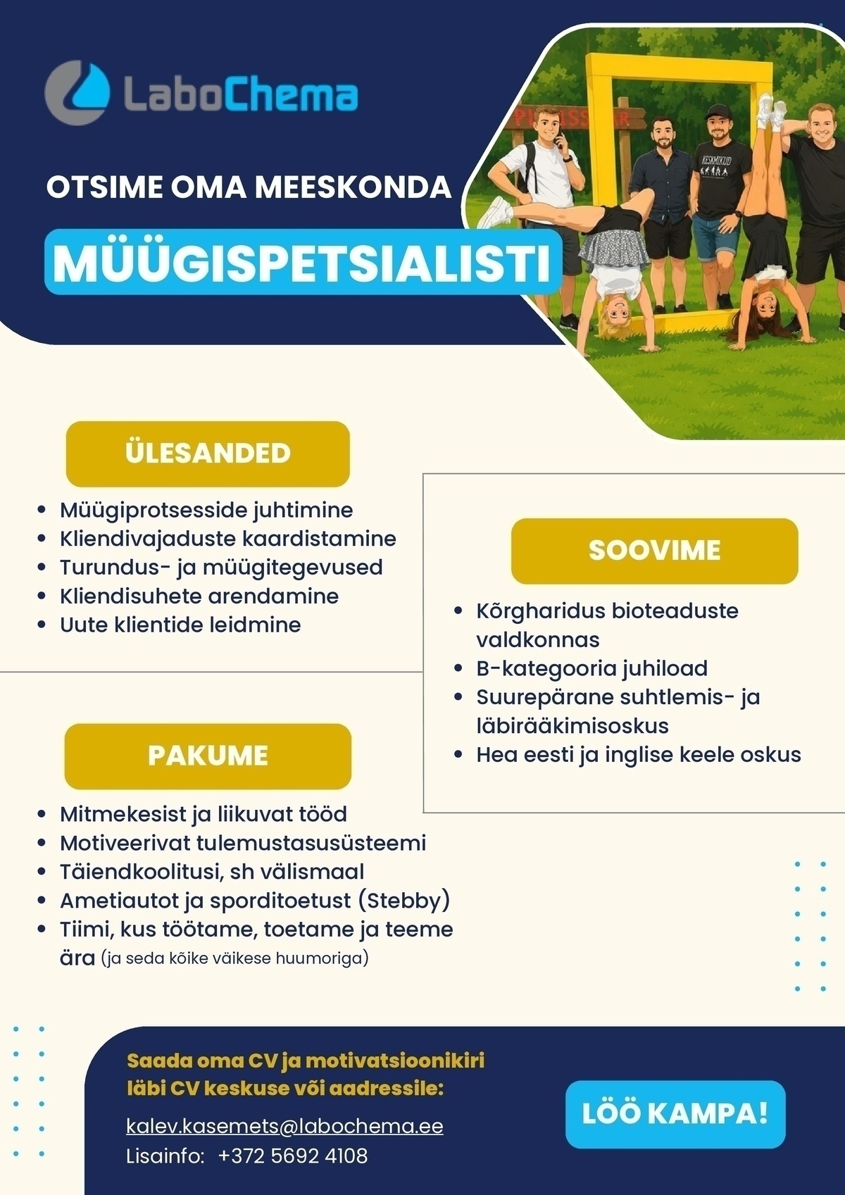 LABOCHEMA EESTI OÜ Müügispetsialist
