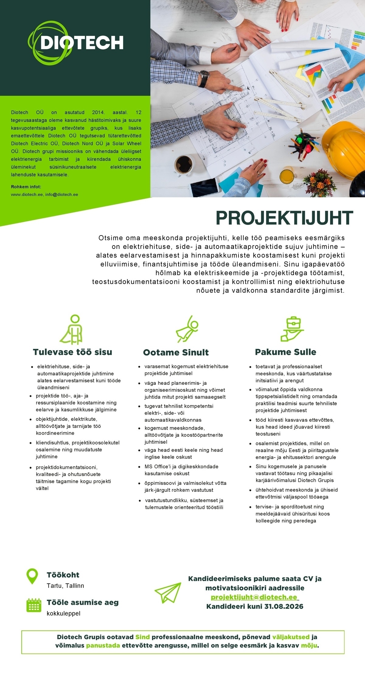Diotech OÜ Projektijuht