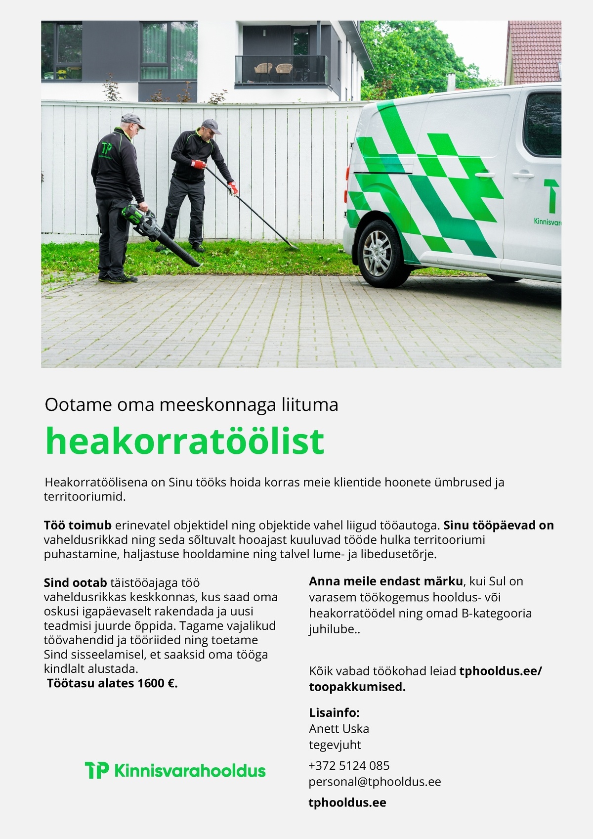 TP Kinnisvarahooldus OÜ Heakorratööline