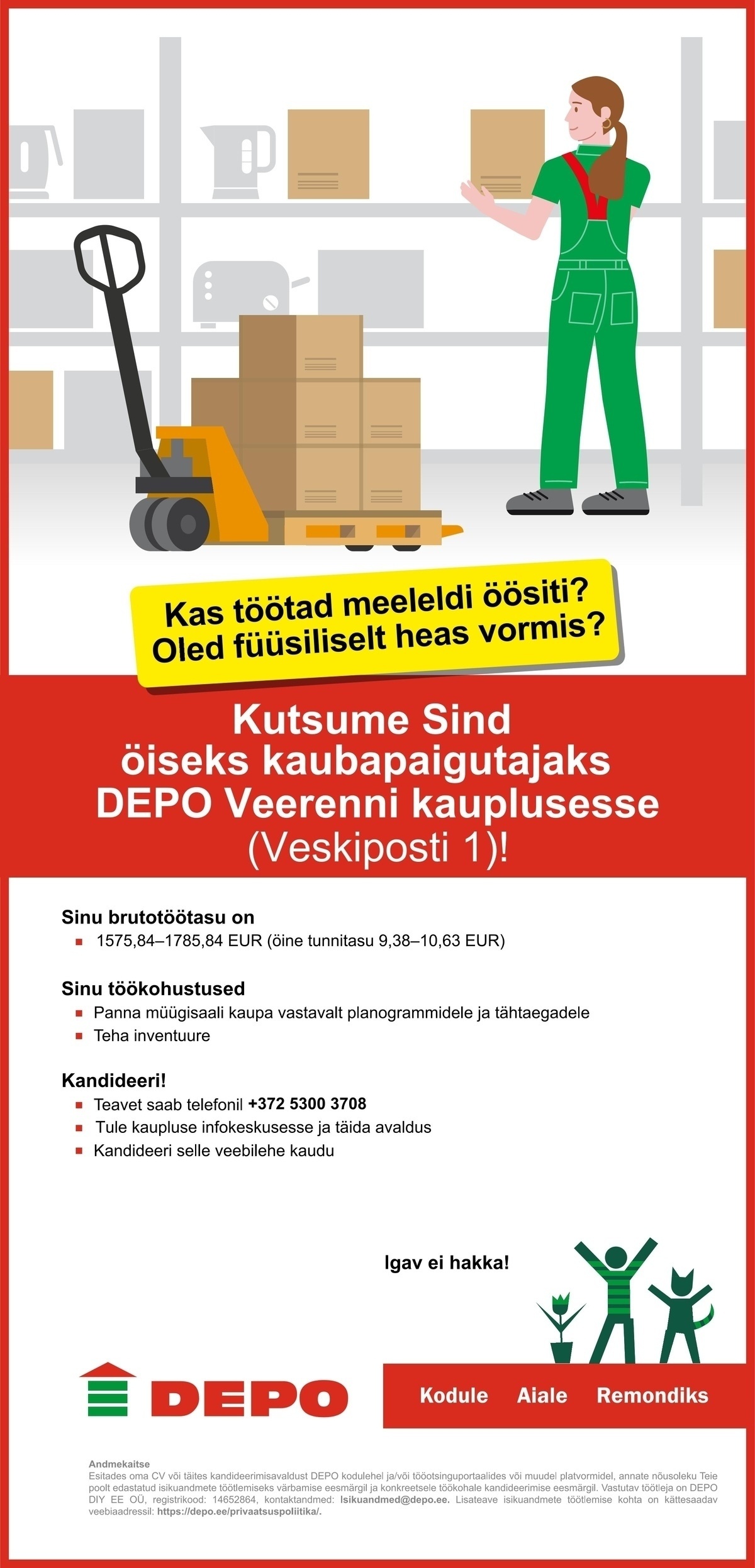 DEPO DIY EE OÜ Öine kaubapaigutaja, Veerenni (Veskiposti 1)