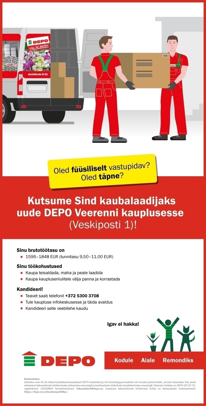 DEPO DIY EE OÜ Kaubalaadija, Veerenni (Veskiposti 1)