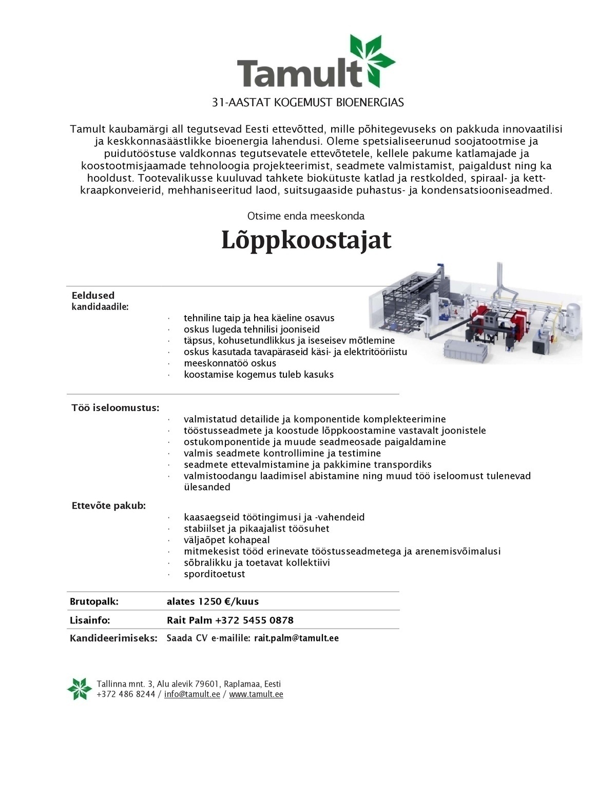 Tamult Tootmine OÜ Lõppkoostaja