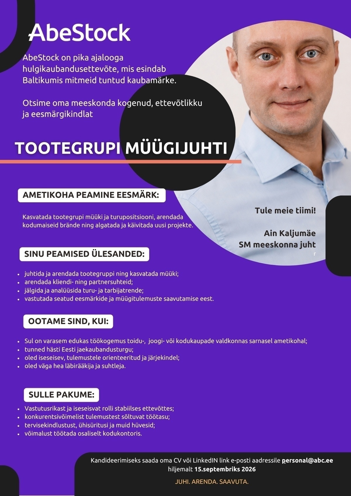 AbeStock AS TOOTEGRUPI MÜÜGIJUHT