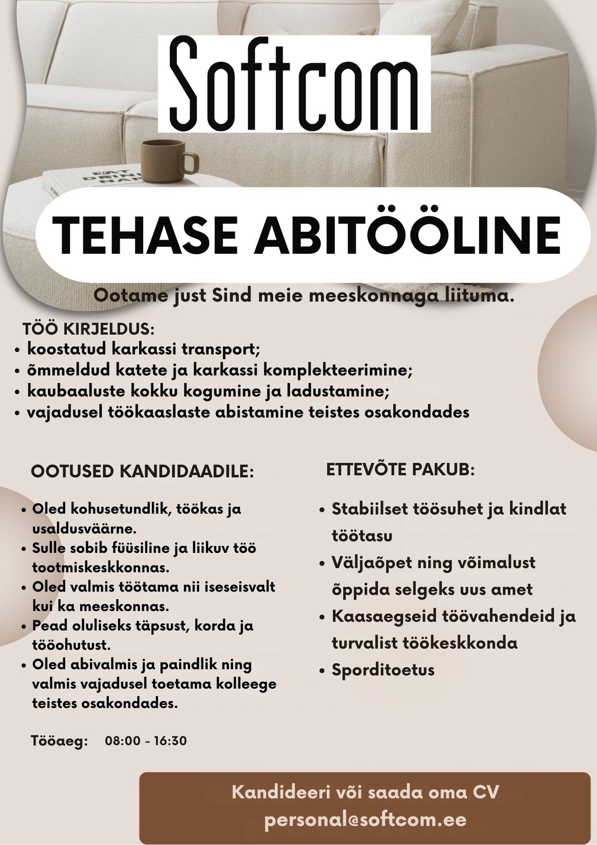 Softcom OÜ Tehase abitööline