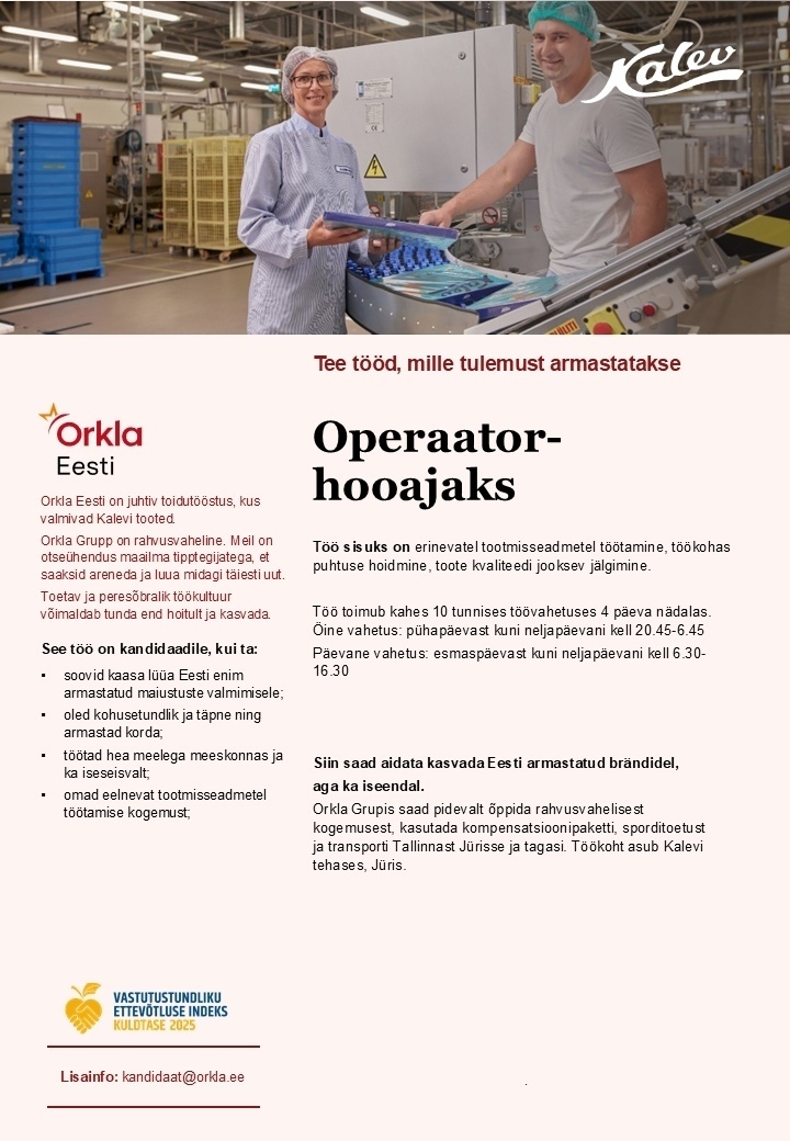 Orkla Eesti AS Operaator