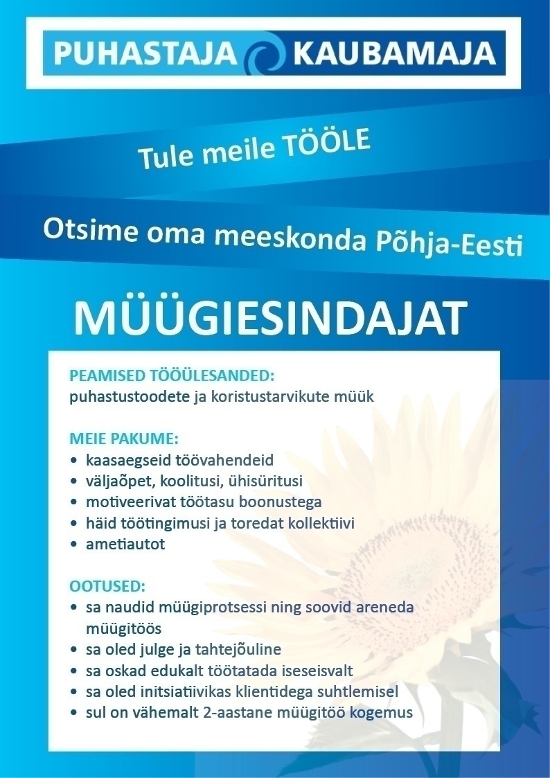AS Ebeta Põhja-Eesti müügiesindaja