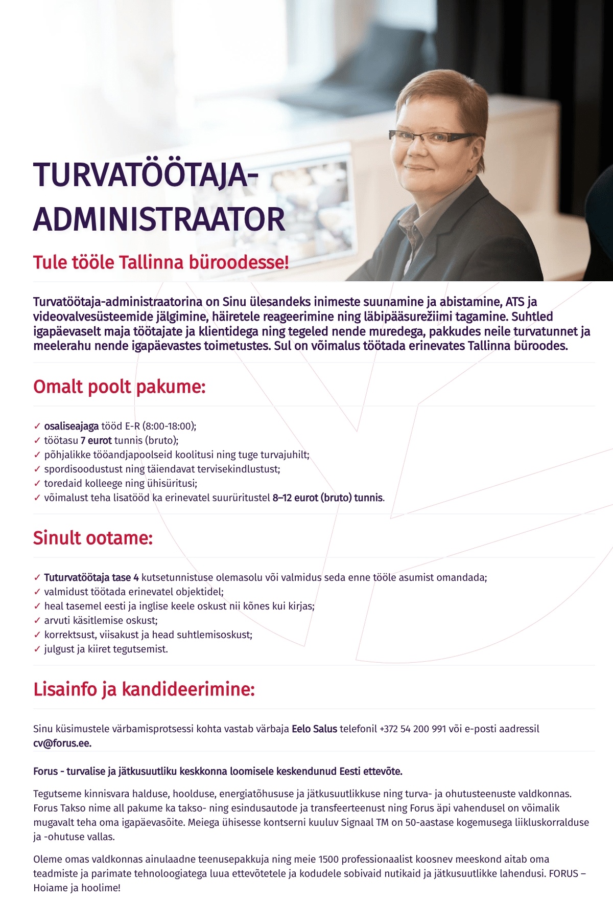 Forus Security AS Turvatöötaja-administraator Tallinnas
