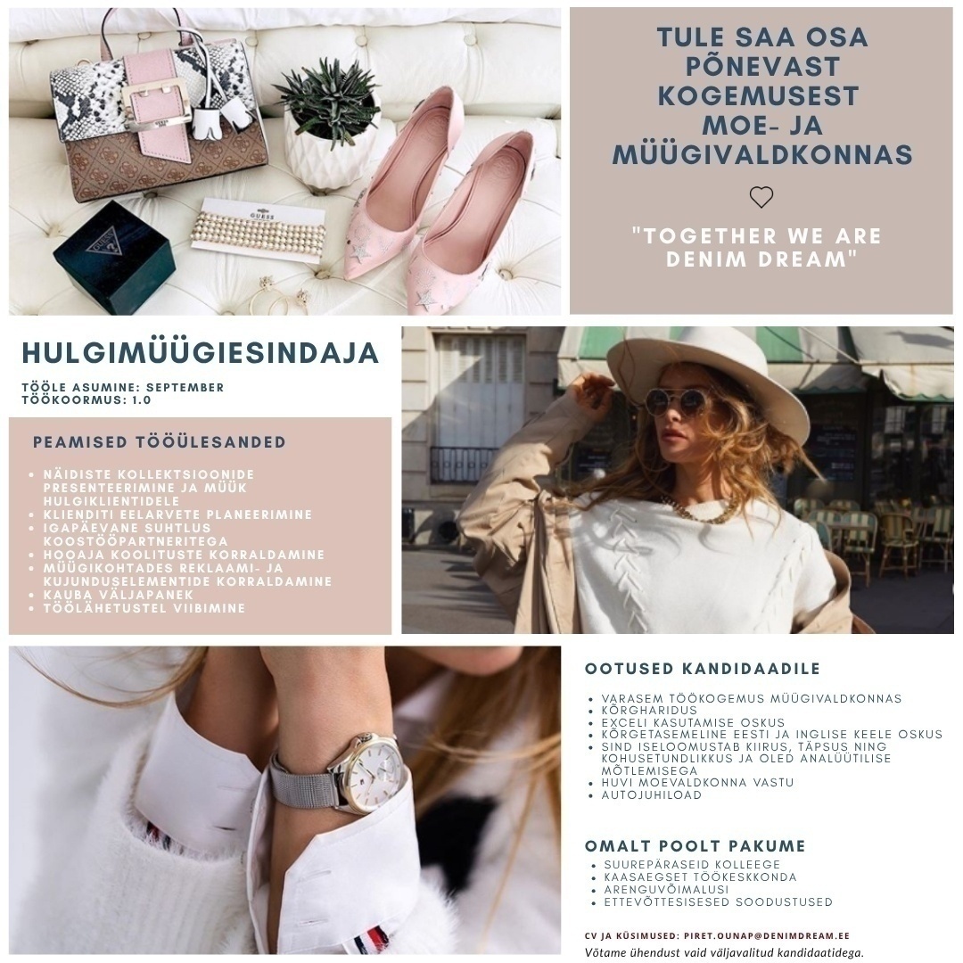 Põldma Kaubanduse AS HULGIMÜÜGIESINDAJA (Denim Dream hulgiosakond)