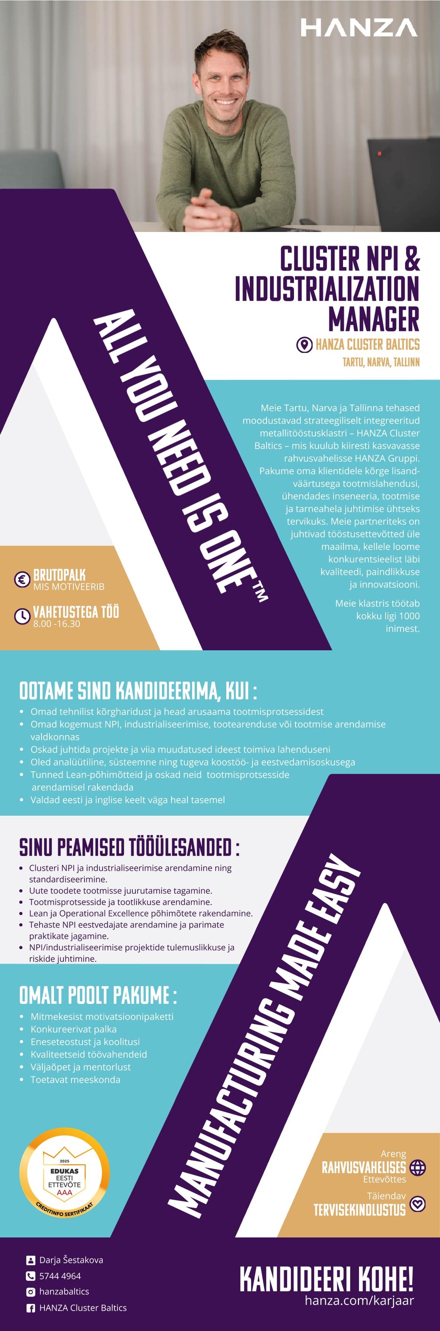 HANZA Cluster Baltics Cluster NPI & Industrialization Manager
