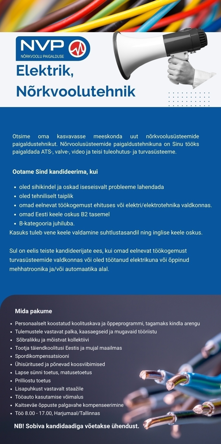 Nõrkvoolu Paigalduse OÜ Elektrik/nõrkvoolutehnik