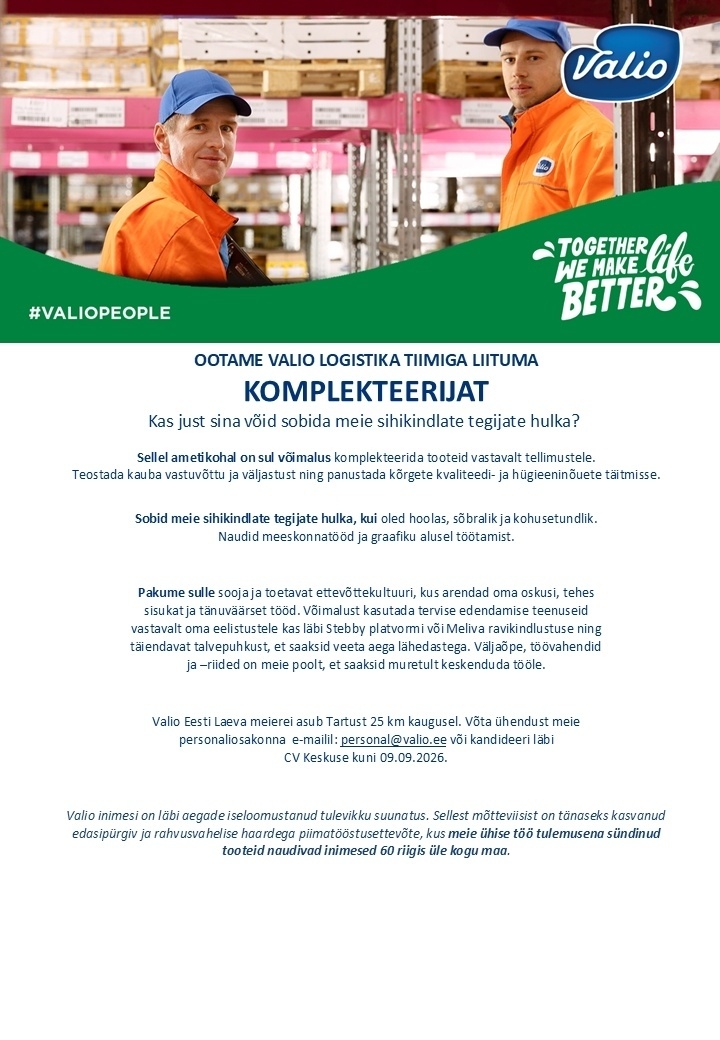 Valio Eesti AS Komplekteerija