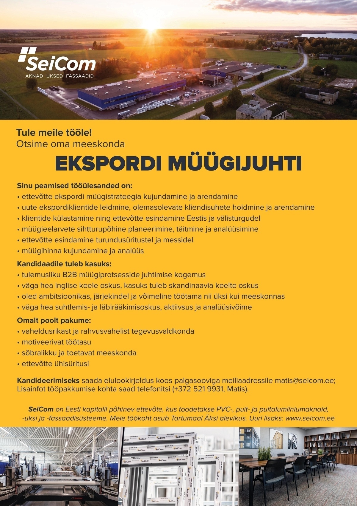 SEICOM OÜ Ekspordi müügijuht