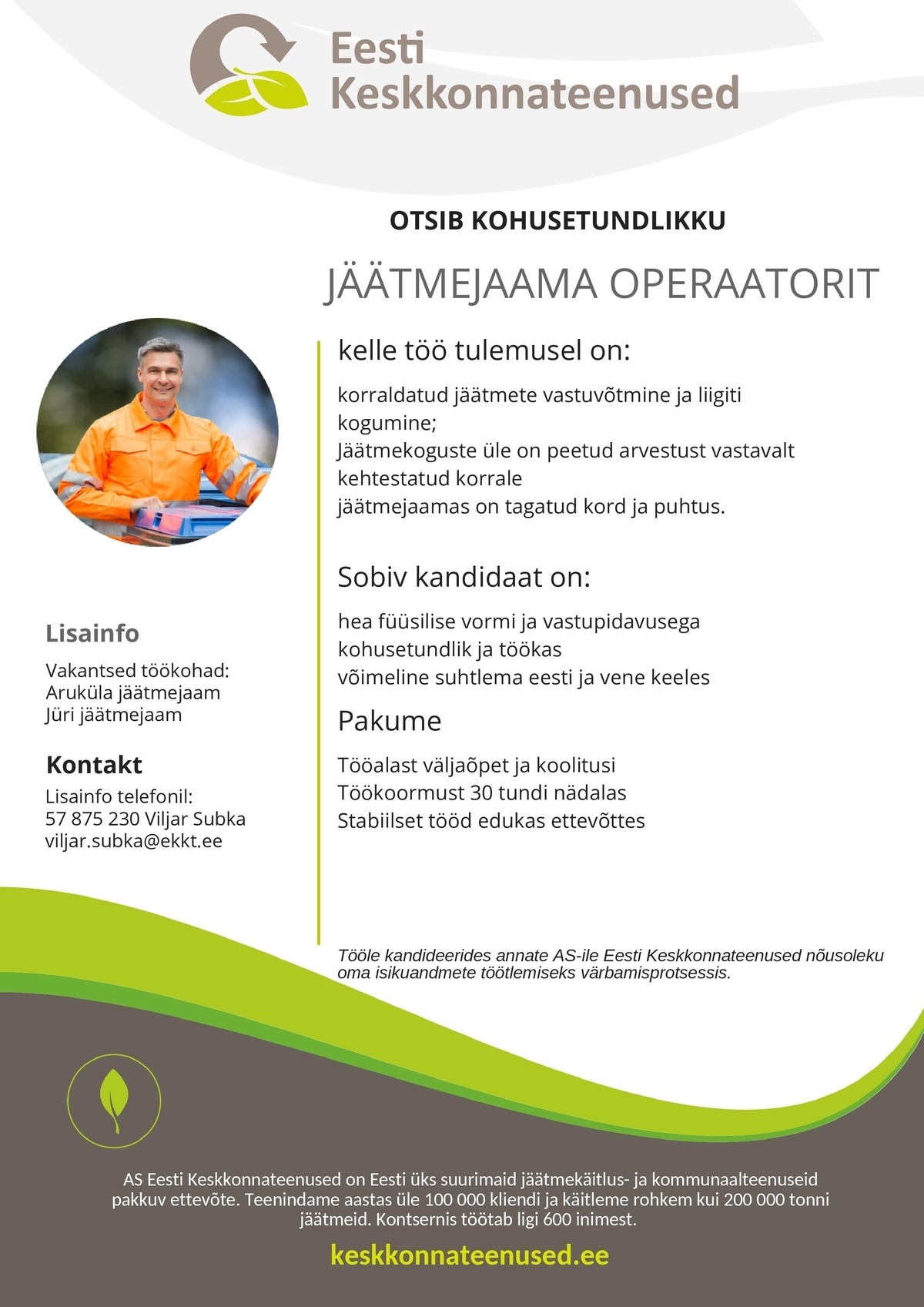Eesti Keskkonnateenused AS Jäätmejaama operaator