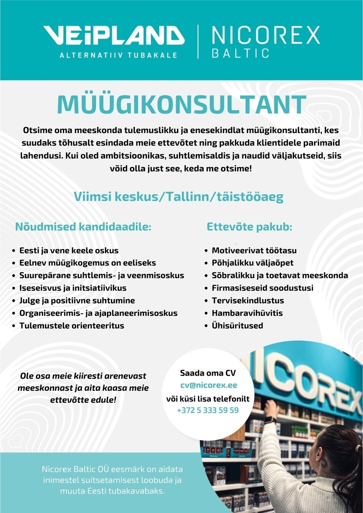 Nicorex Baltic OÜ MÜÜGIKONSULTANT (VIIMSI KESKUS)