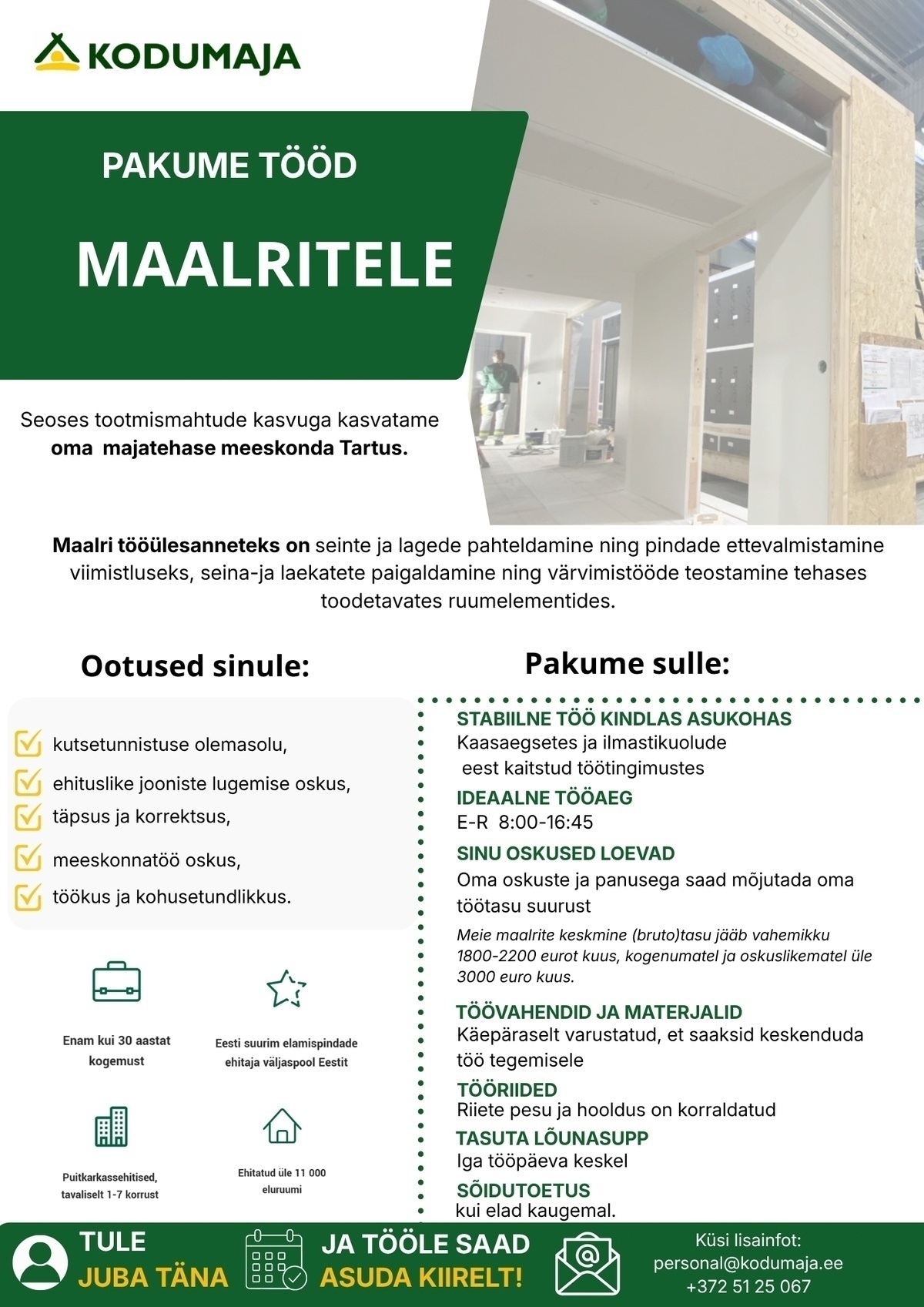 Kodumaja AS tütarettevõte KM Element OÜ Maaler Tartu majatehasesse