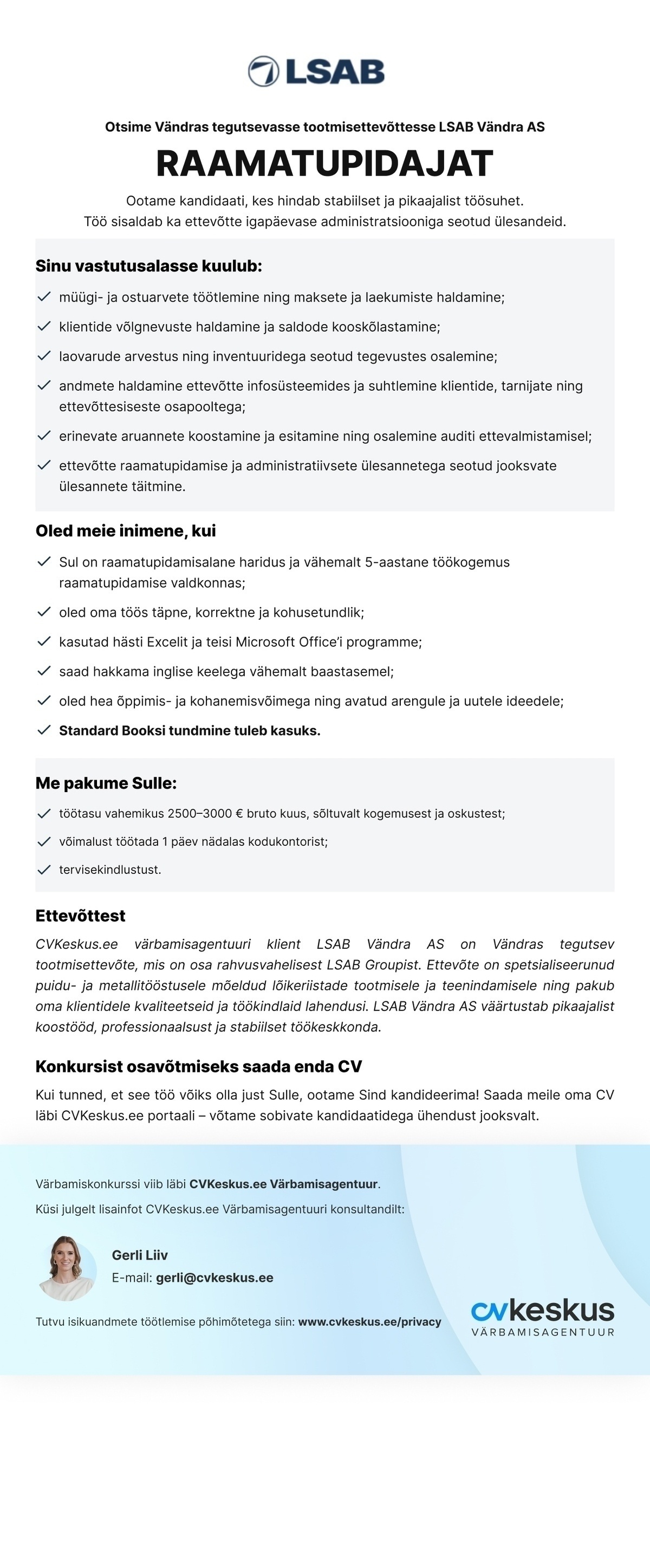 LSAB Vändra AS RAAMATUPIDAJA
