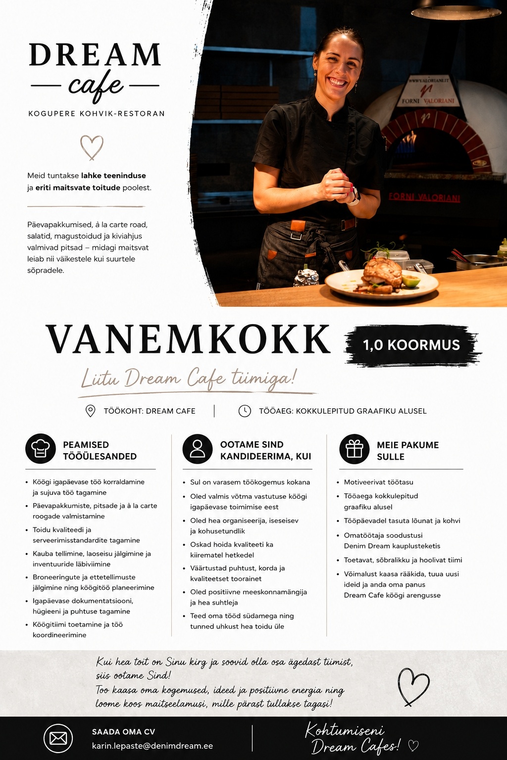 Põldma Kaubanduse AS VANEMKOKK Dream Cafe kohvikusse, Laagris