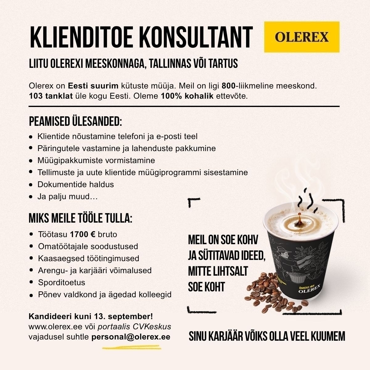 Olerex AS Klienditoe konsultant