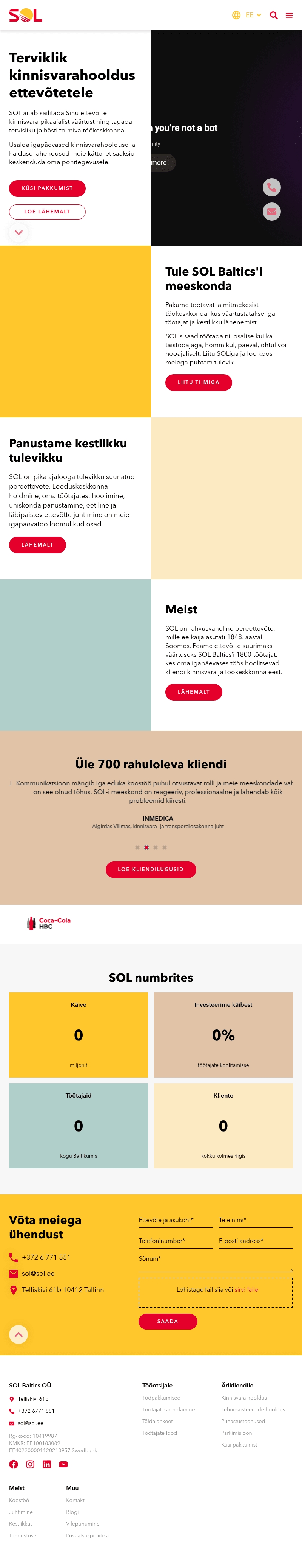 SOL Baltics OÜ Päevane puhastusteenindaja Politseijaoskonnas (Soodevahe)
