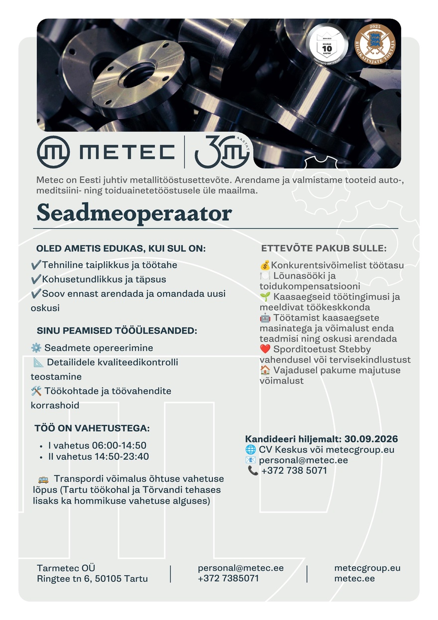 Tarmetec OÜ Seadmeoperaator