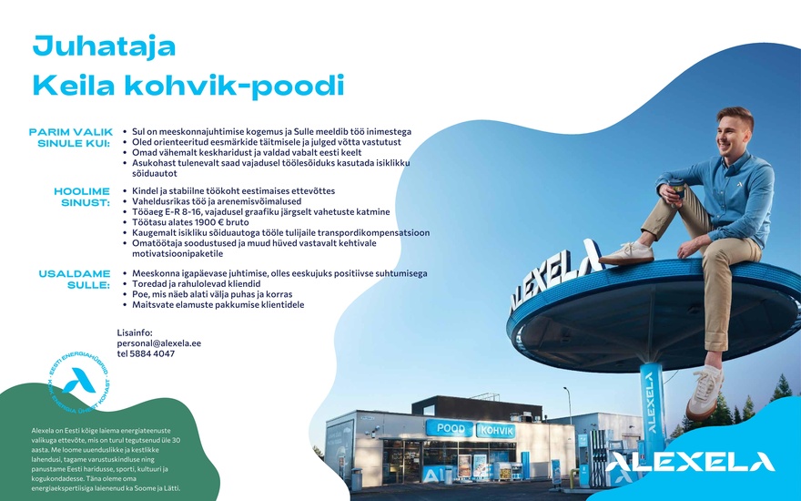 AS Alexela Juhataja Keila kohvik-poodi