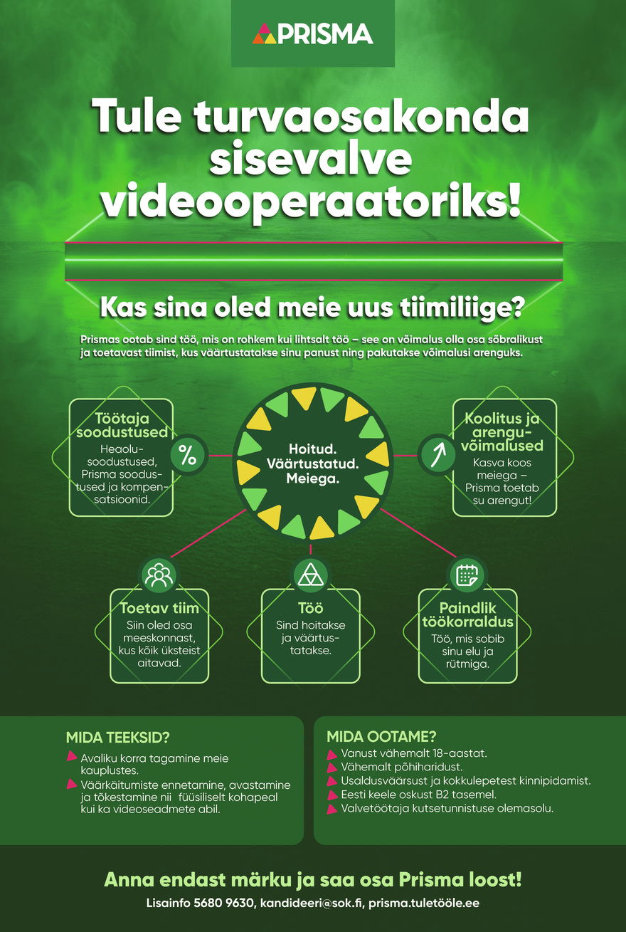 Prisma Peremarket AS Sisevalve videooperaator Tallinnas