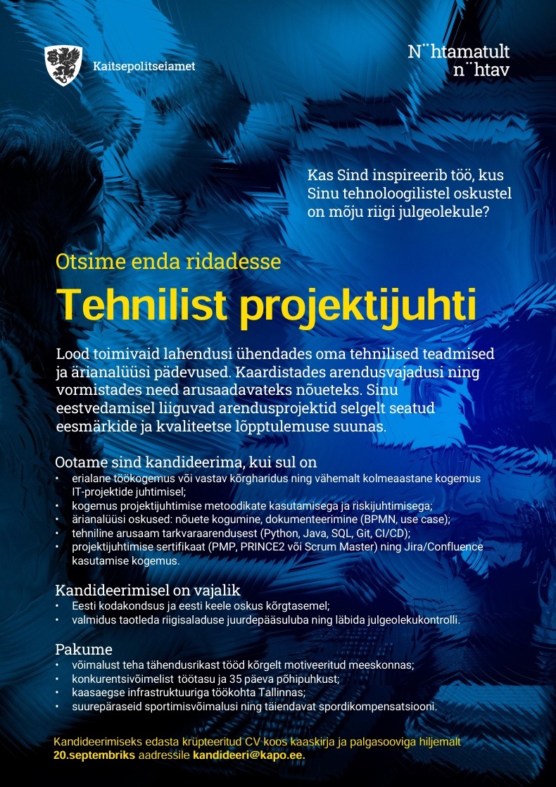 Kaitsepolitseiamet Tehniline projektijuht