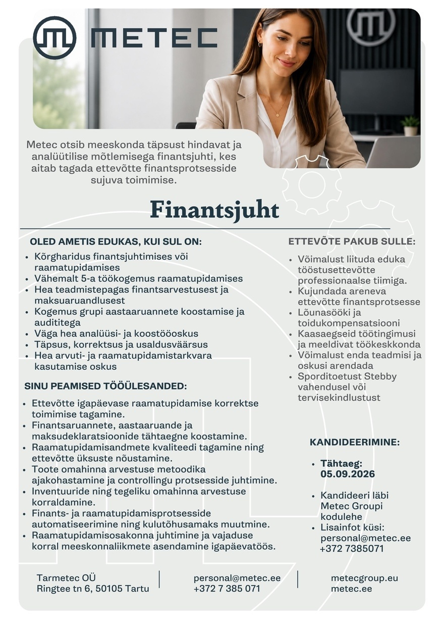 Tarmetec OÜ Finantsjuht