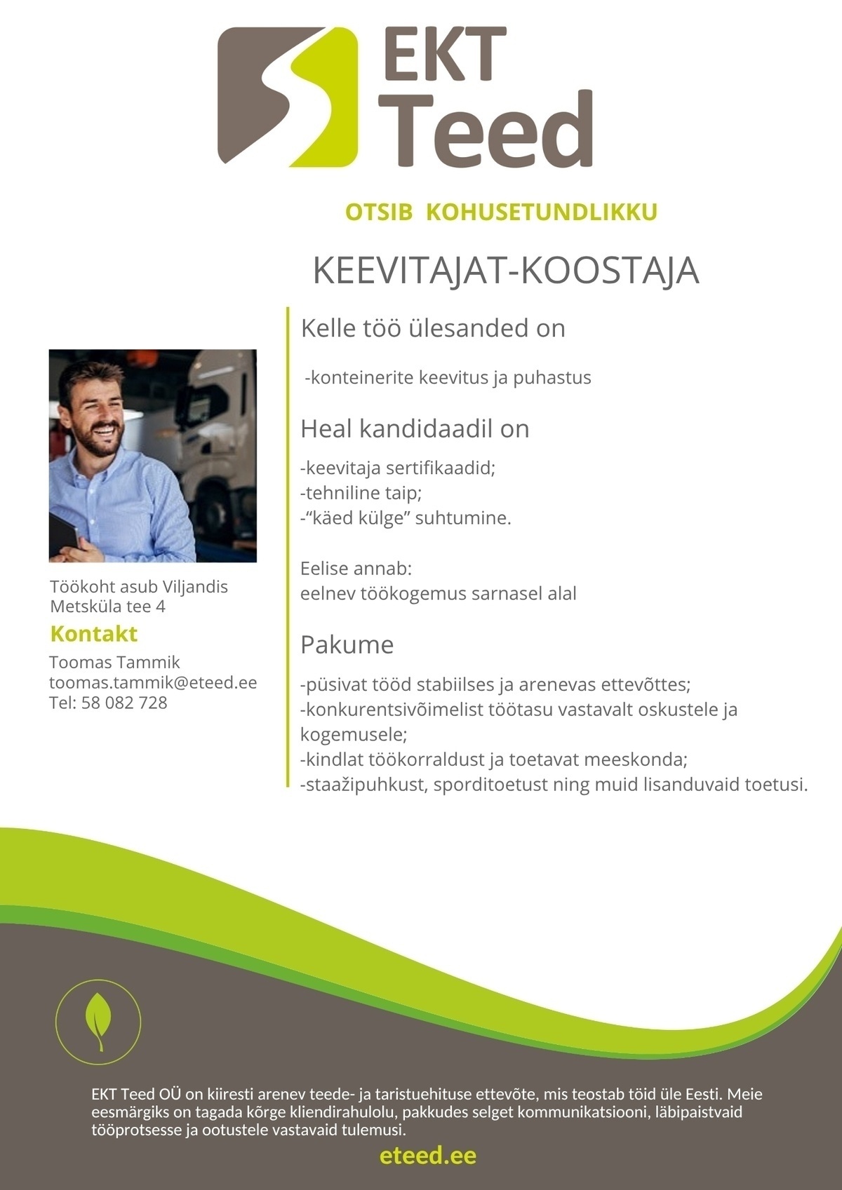 EKT Teed OÜ Keevitaja-koostaja