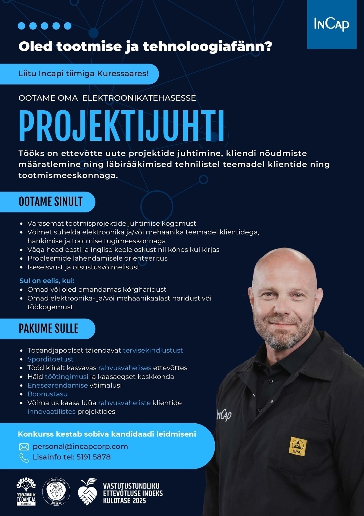 Incap Electronics Estonia OÜ Projektijuht