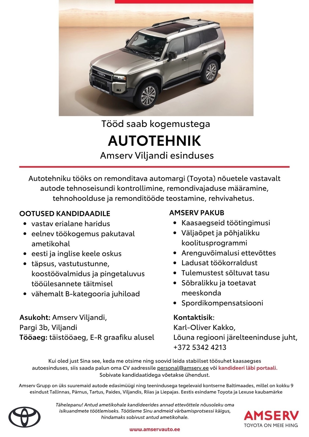 Amserv Auto OÜ Autotehnik Amserv Viljandi esinduses