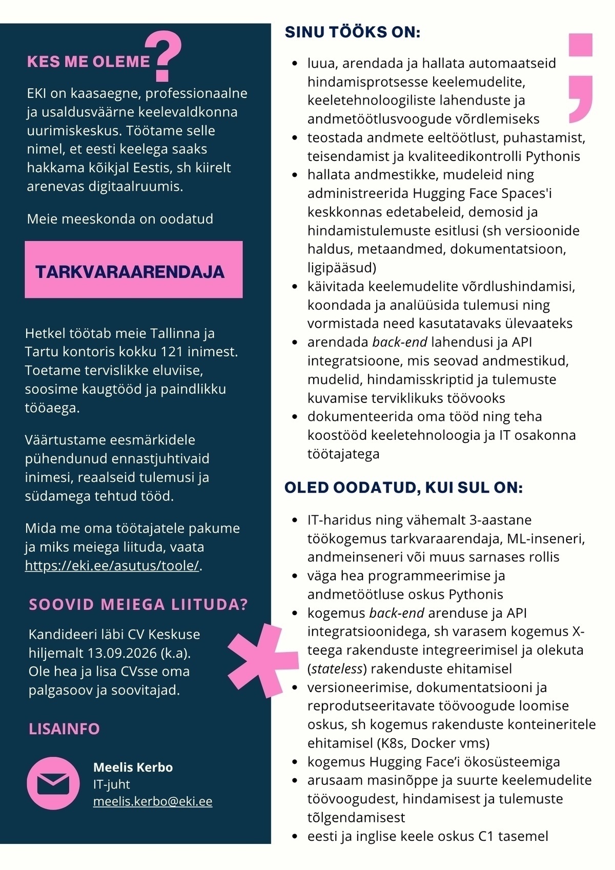 Eesti Keele Instituut Tarkvaraarendaja