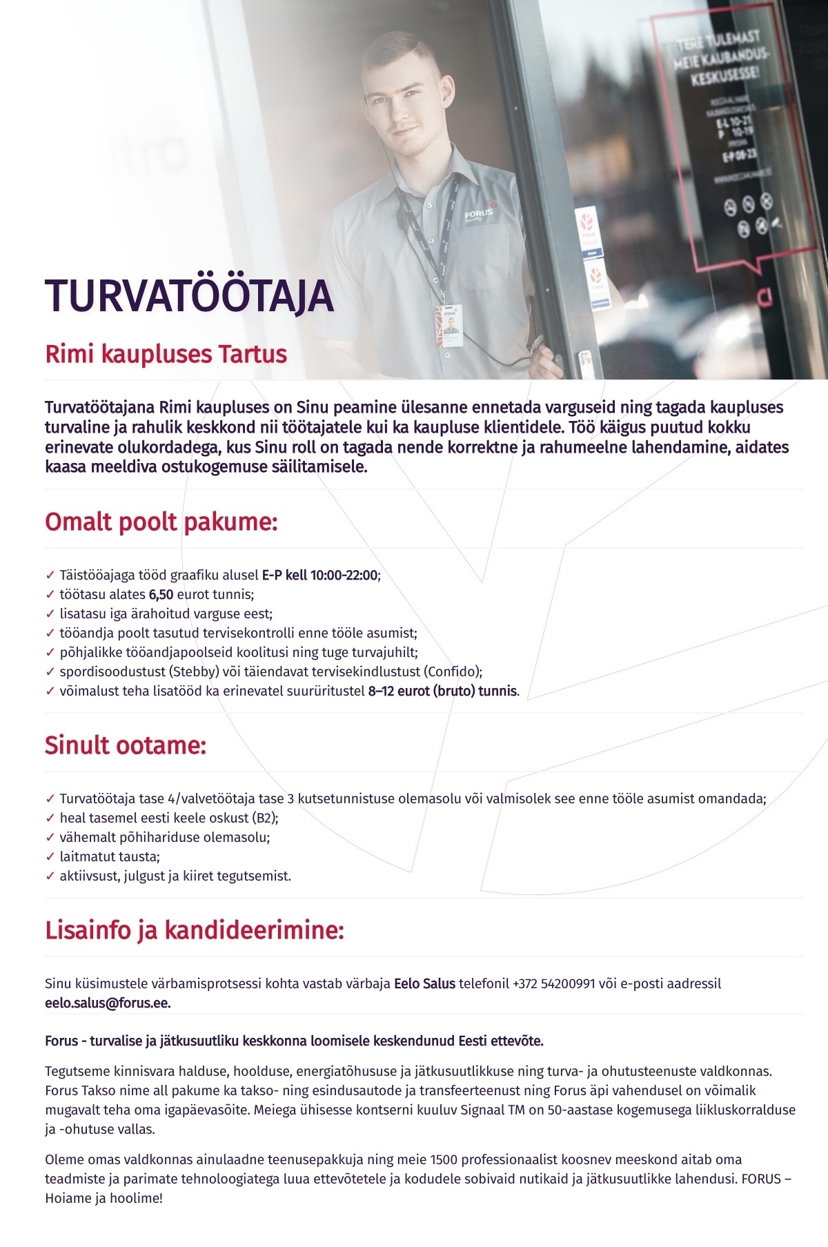 Forus Security AS Turvatöötaja Tartus