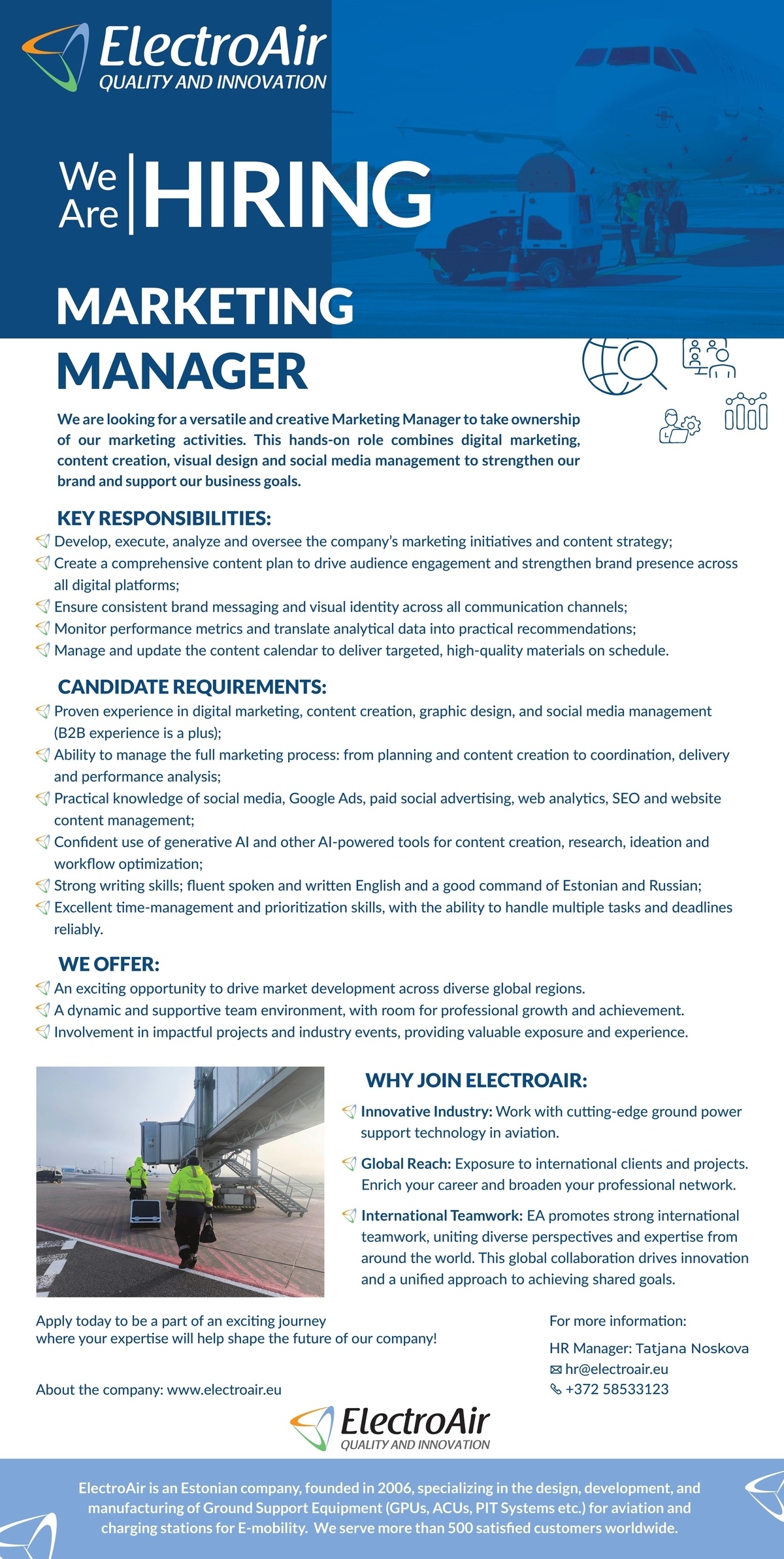 ELECTROAIR OÜ Marketing Manager