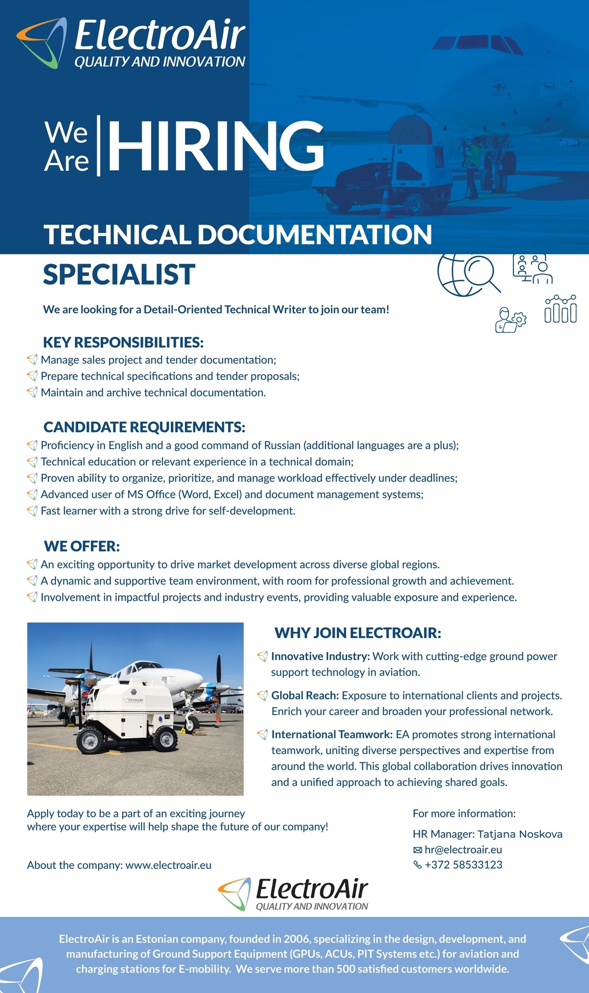 ELECTROAIR OÜ Technical Documentation Specialist