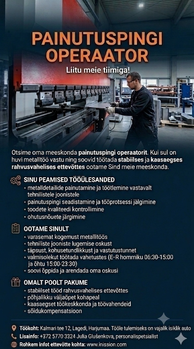 INISSION TALLINN OÜ Painutuspingi operaator