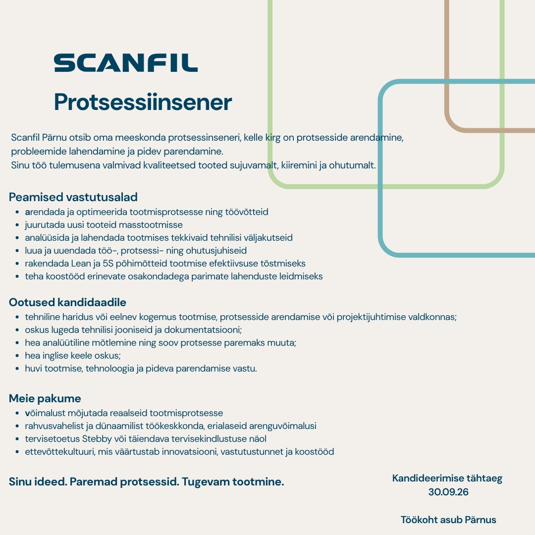 Scanfil OÜ Protsessiinsener
