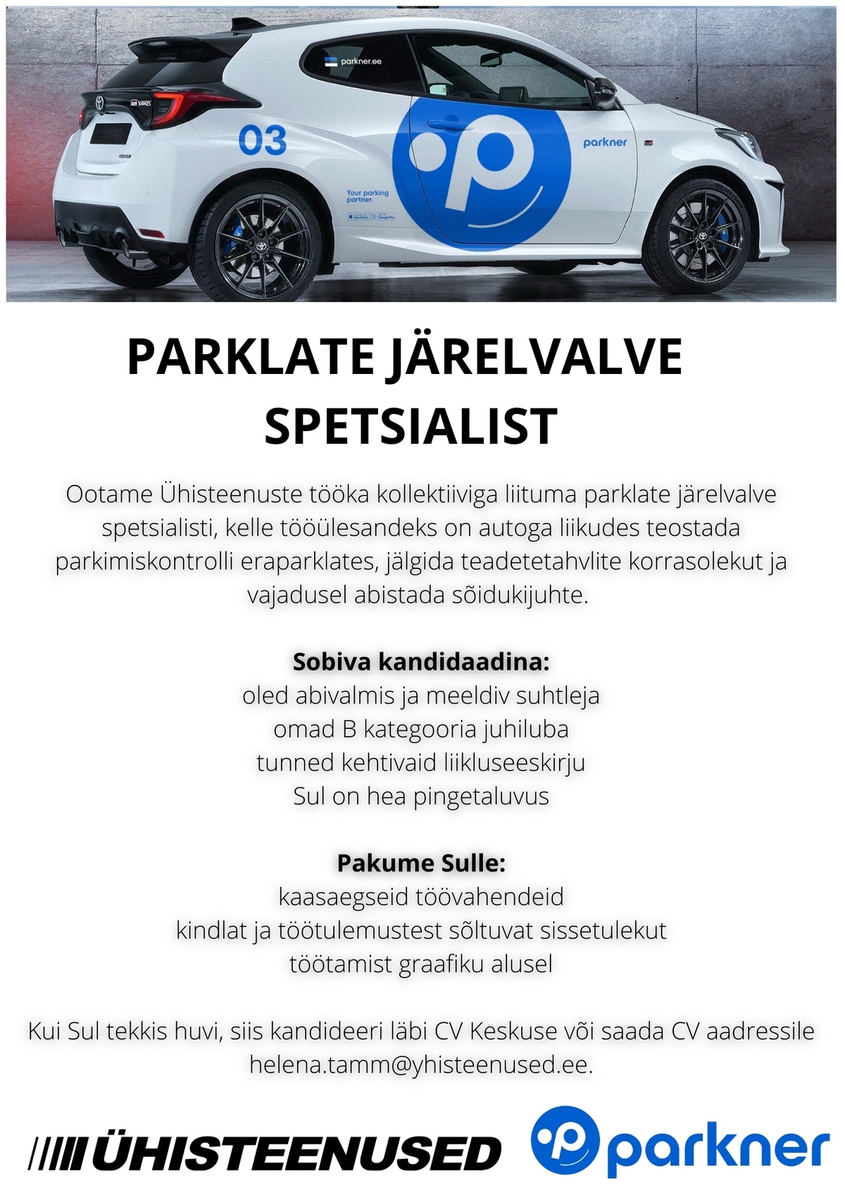 ÜHISTEENUSED AS Parklate järelvalve spetsialist